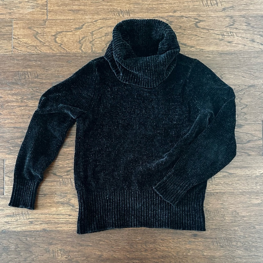 Loft chunky loose turtle neck pullover sweater Sz S Black
